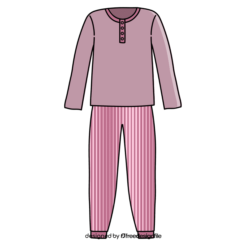 Long sleeve collorless pajama clipart