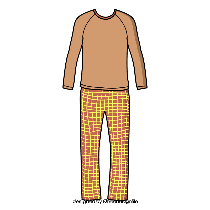 Long sleeve collorless pajama clipart
