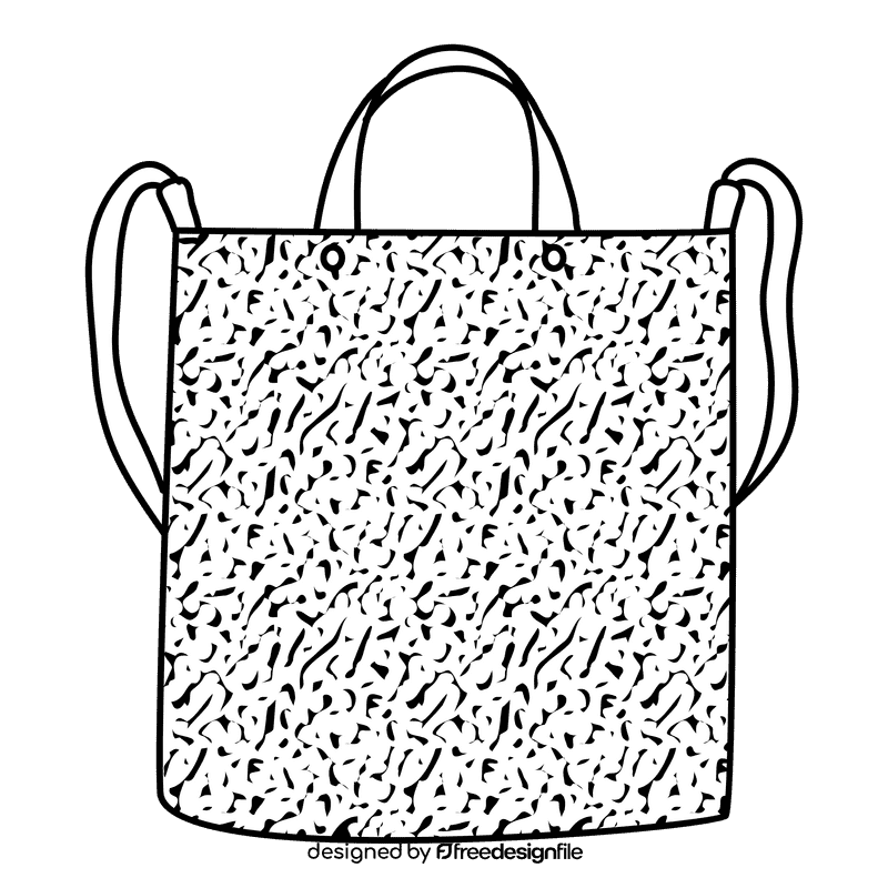 Feedbag purse black and white clipart