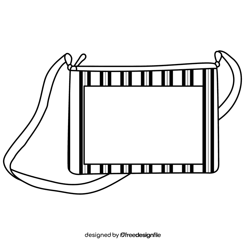 Shoulder purse black and white clipart