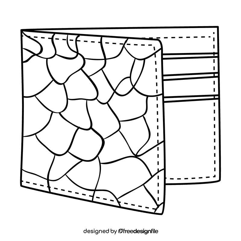 Bifold wallet black and white clipart