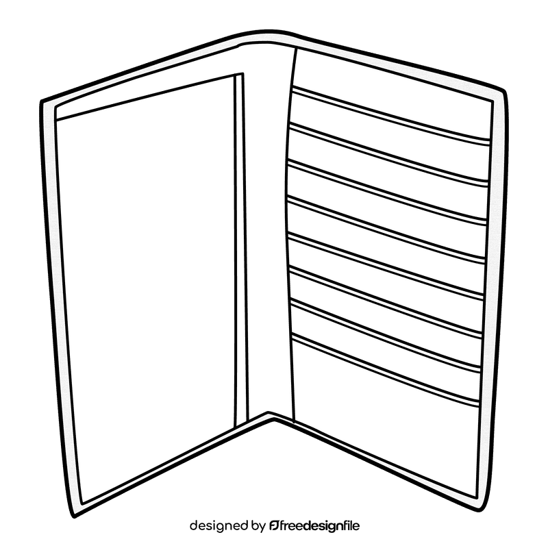 Breast pocket wallet black and white clipart