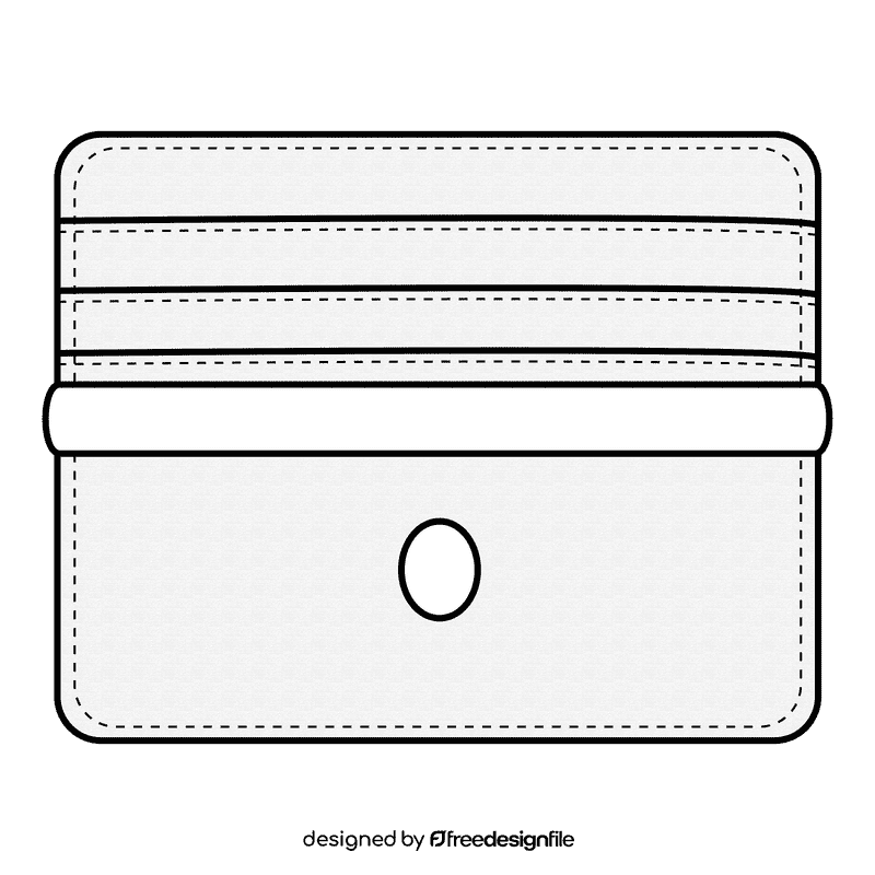 Credit card wallet black and white clipart