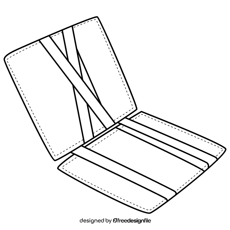 Magical wallet black and white clipart