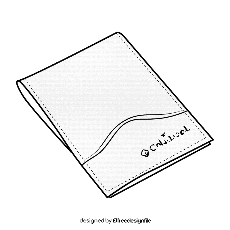 Slim fit front pockets wallet black and white clipart