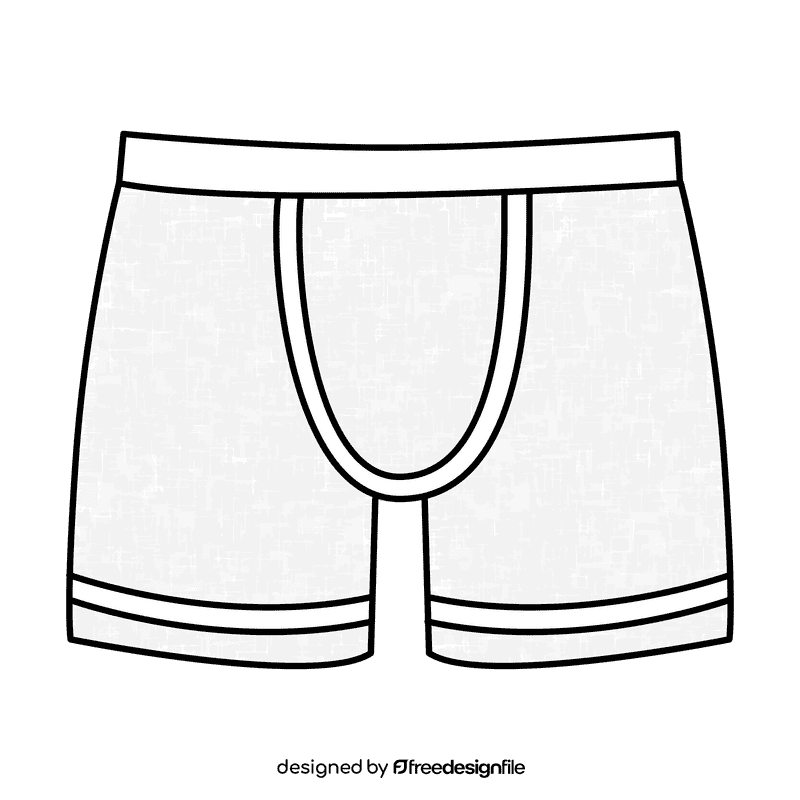 Boxer brief black and white clipart