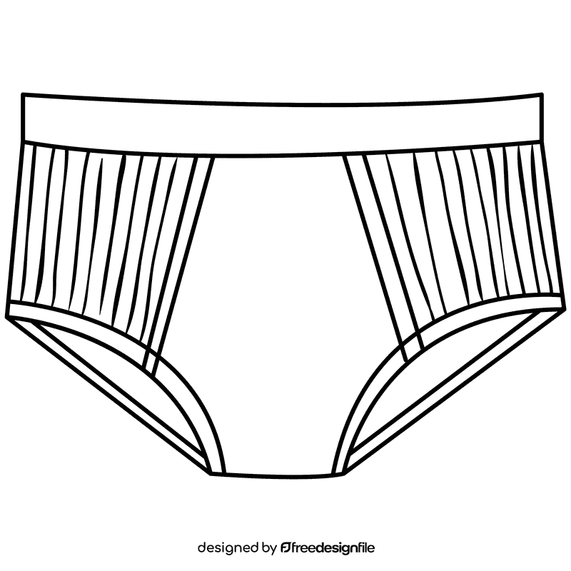 Full rise brief black and white clipart