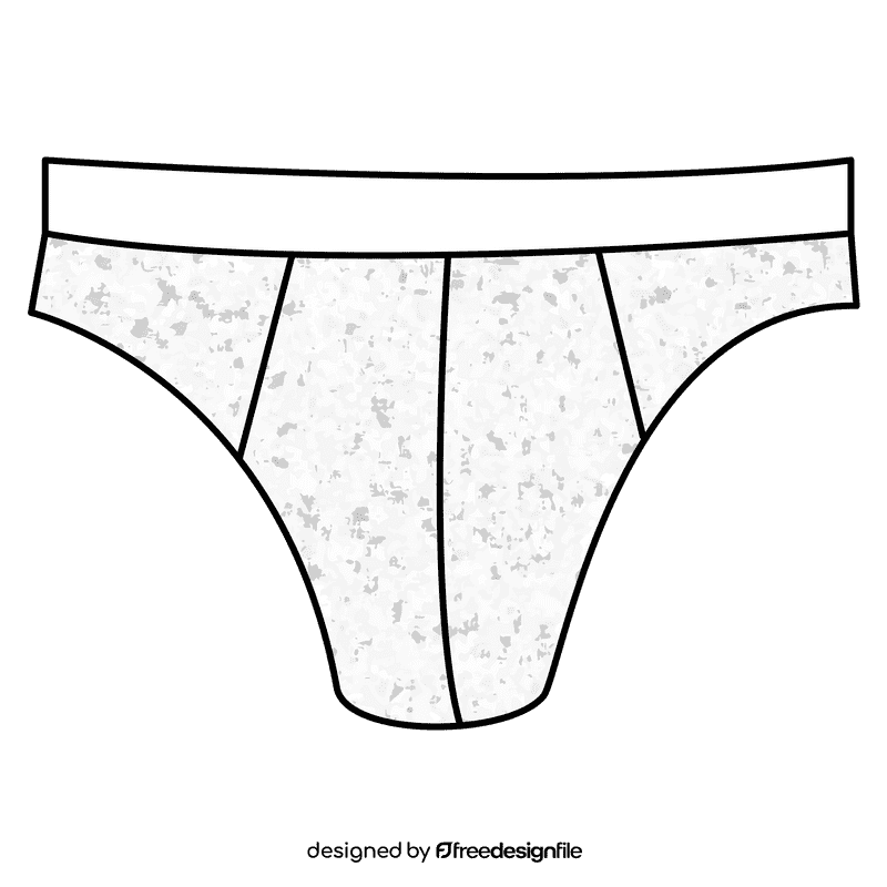 Low rise brief black and white clipart