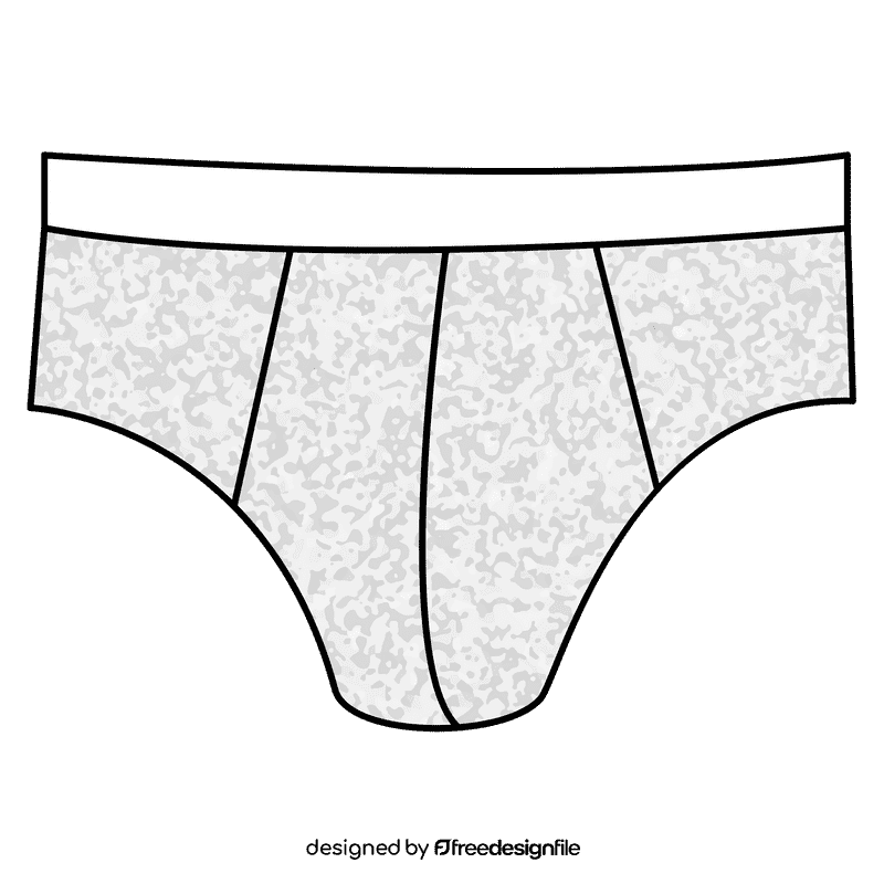 Mid rise brief black and white clipart