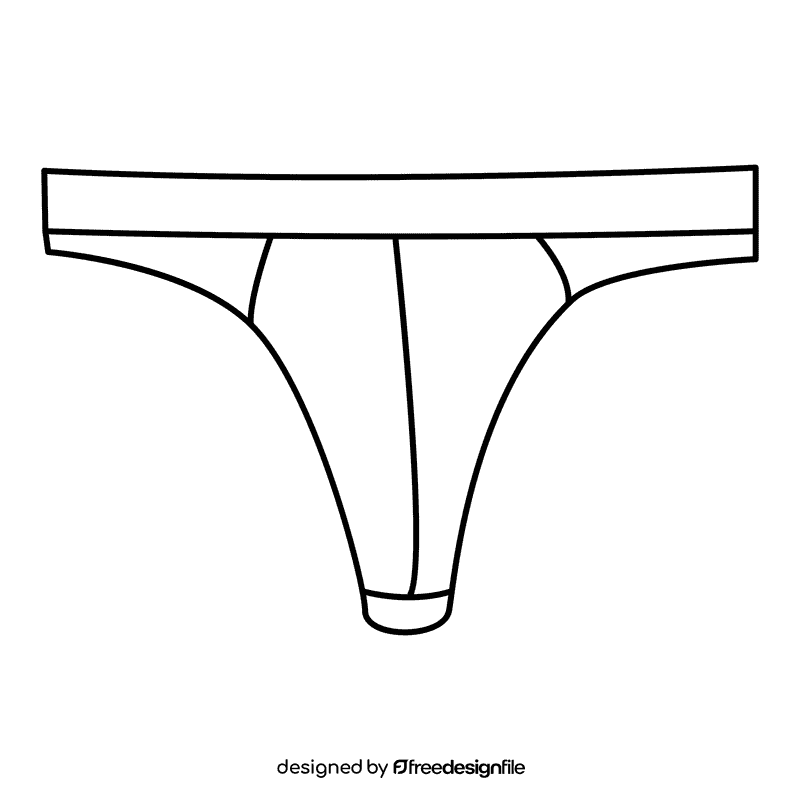 Thong brief black and white clipart