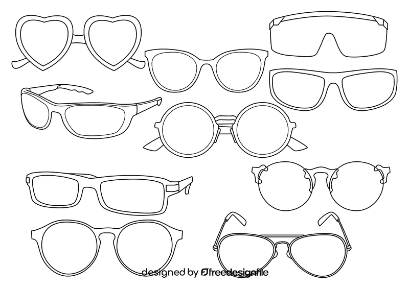 Glasses black and white vector