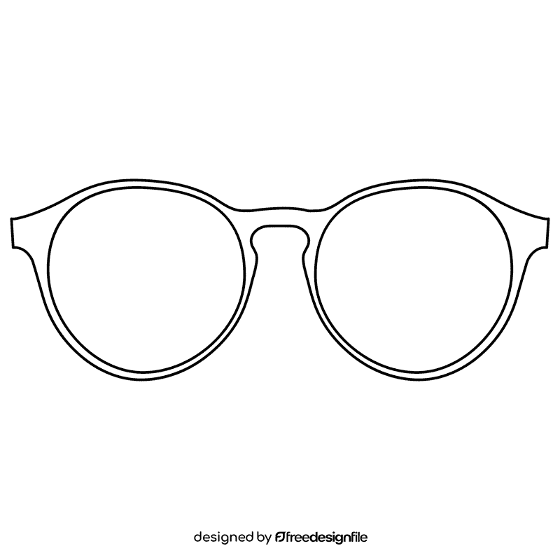 Geeky nerd glasses black and white clipart
