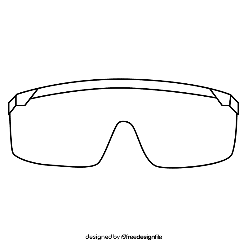 Goggles glasses black and white clipart