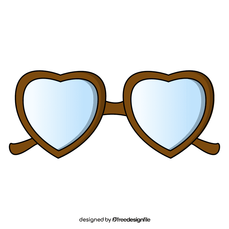 Heart shape glasses clipart
