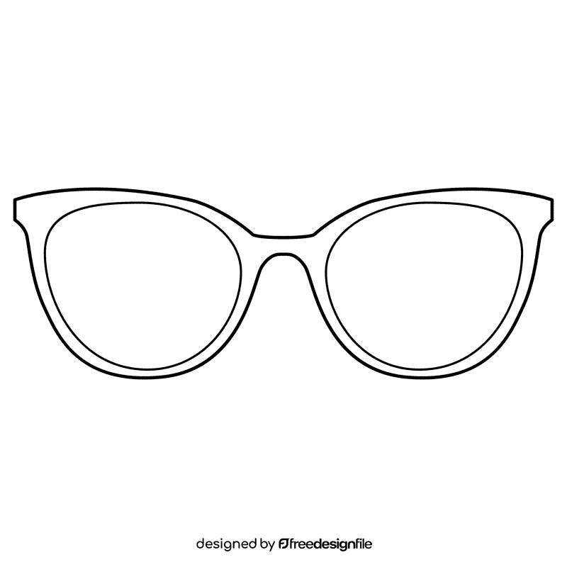 Pantos glasses black and white clipart