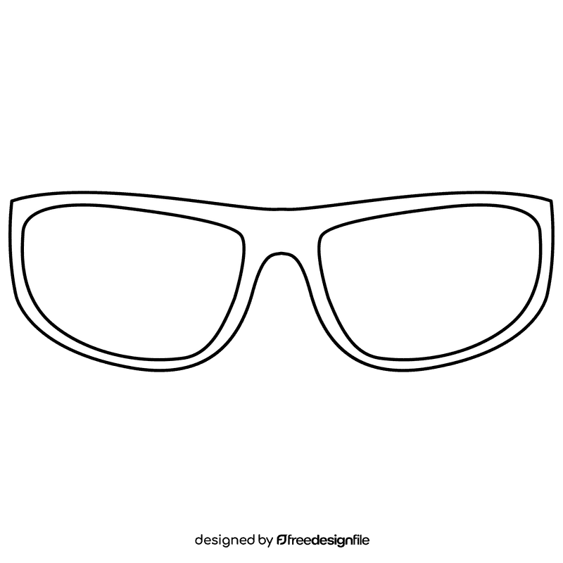 Warp biker glasses black and white clipart