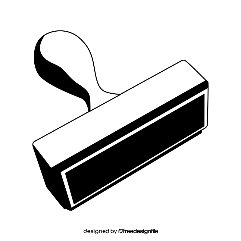 Rubber stamp drawing black and white clipart