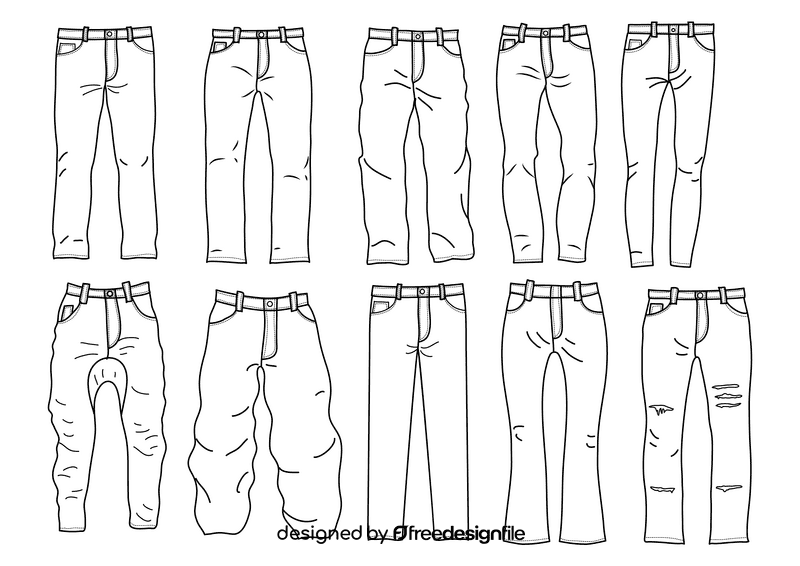 Jeans black and white vector
