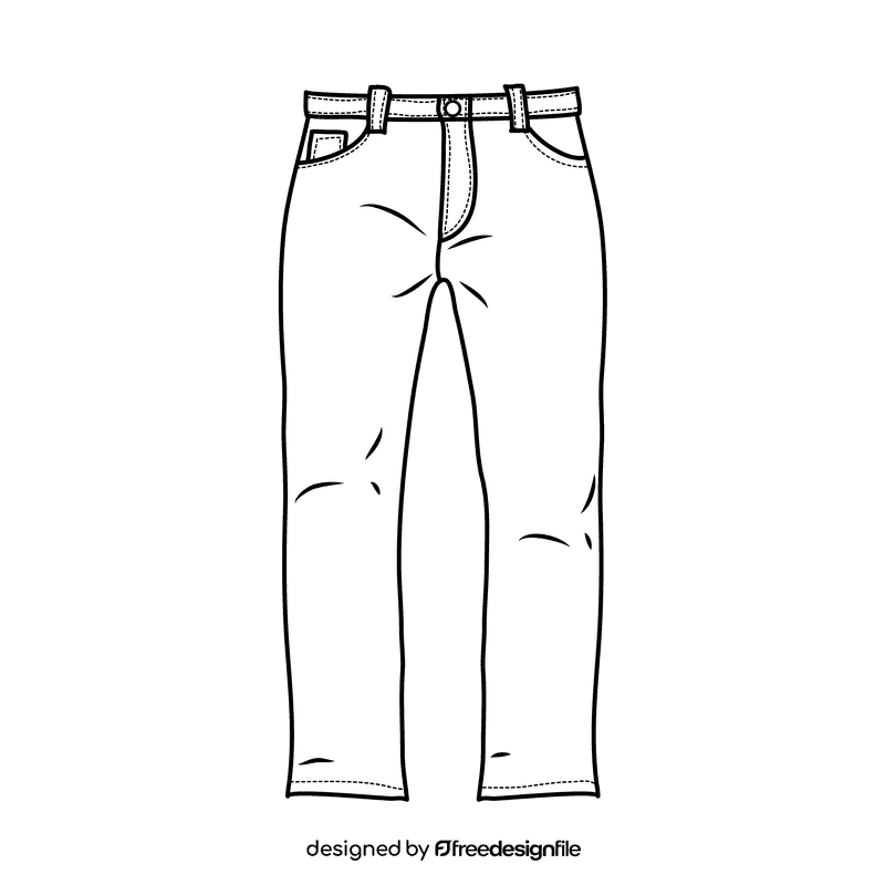 Relaxed jeans black and white clipart