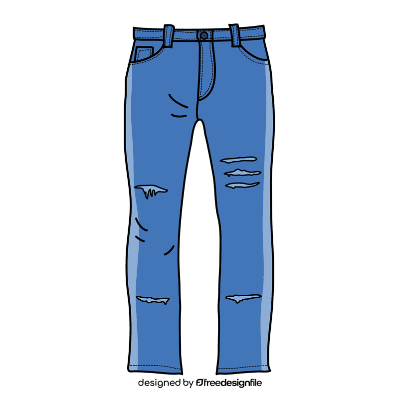 Ripped hole cut off jeans clipart