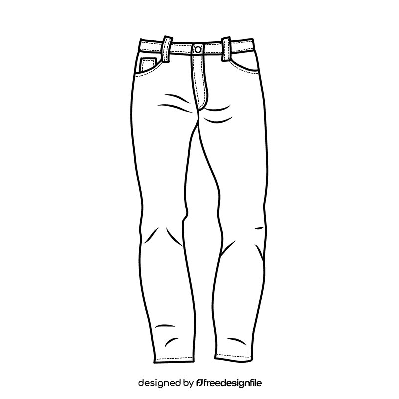Slim fit jeans black and white clipart