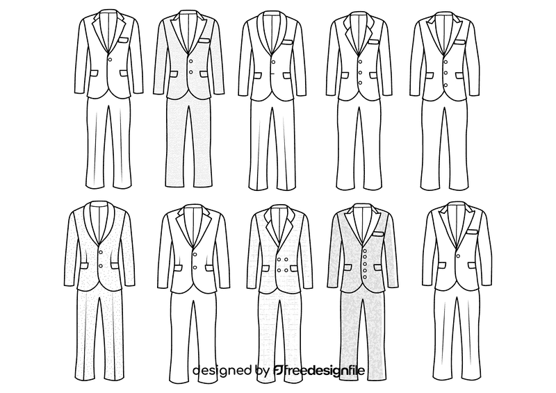Suit black and white vector