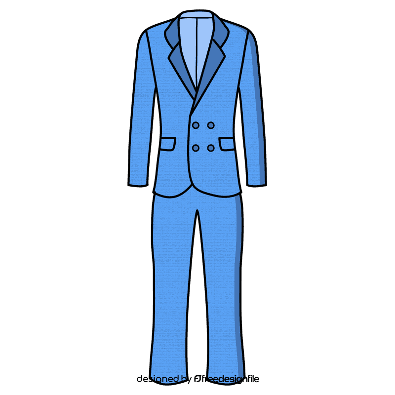 Double breasted four button suit clipart