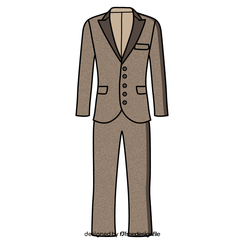 Single breasted five button suit clipart