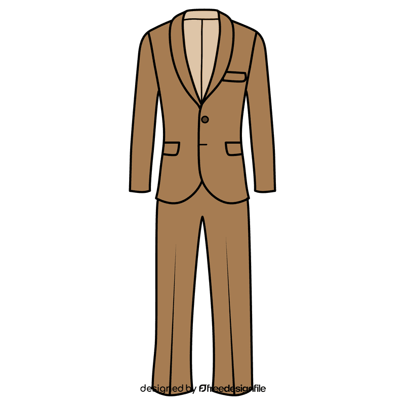 Single breasted shawl lapel suit clipart