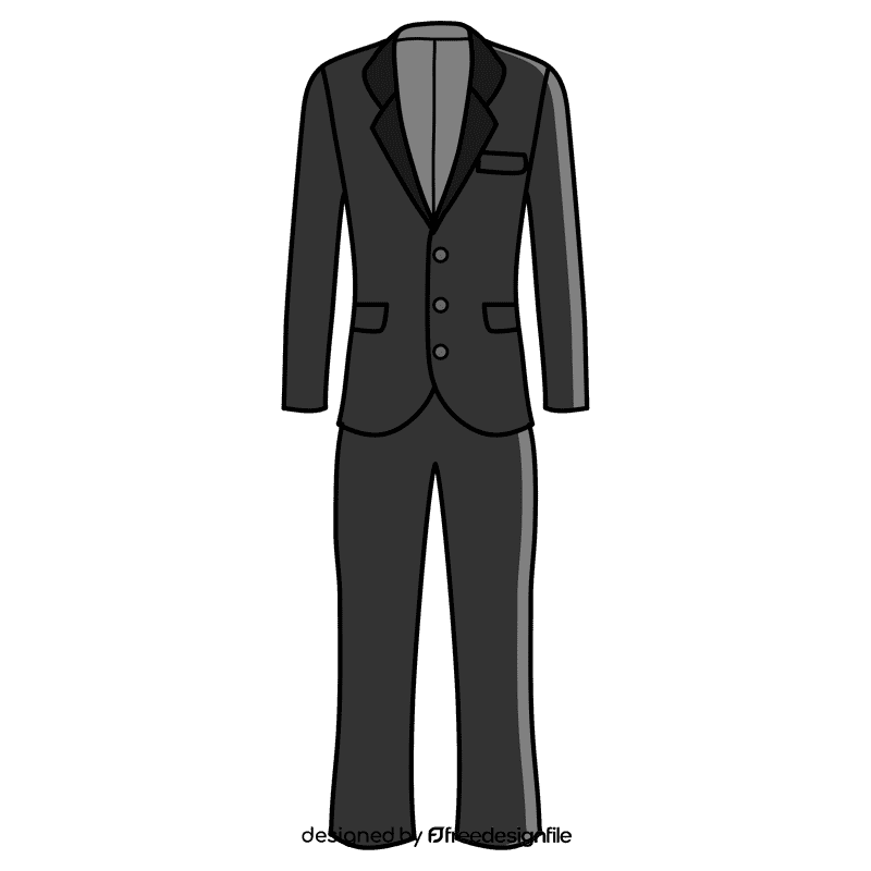 Single breasted three button suit clipart
