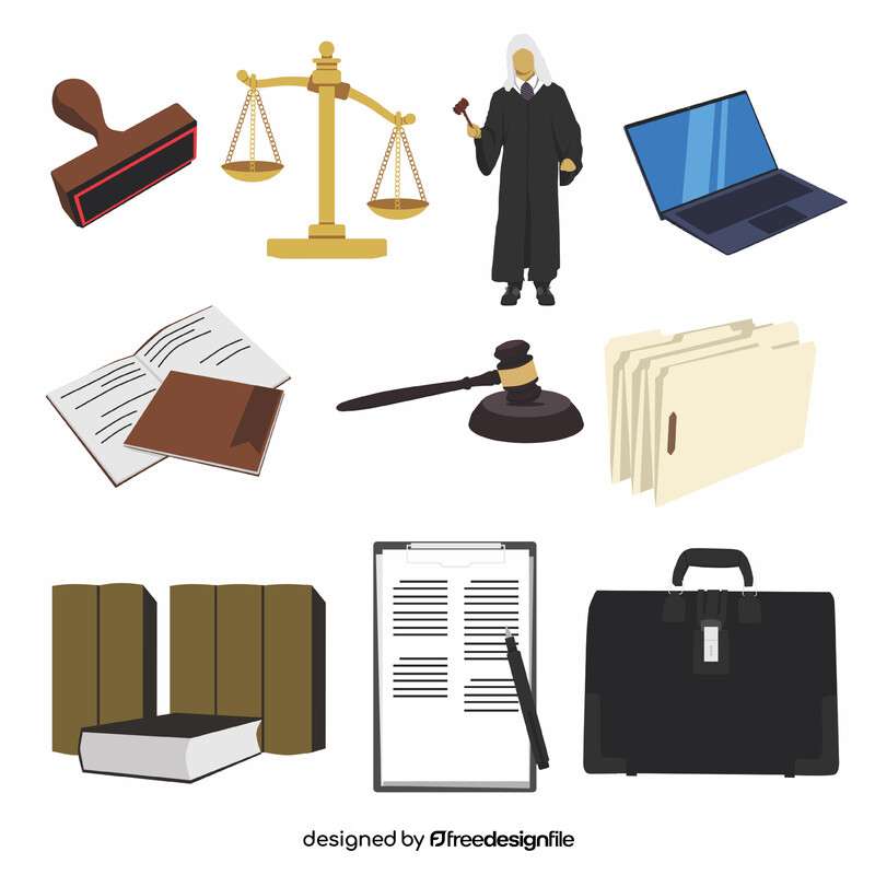 Lawyer icons set vector