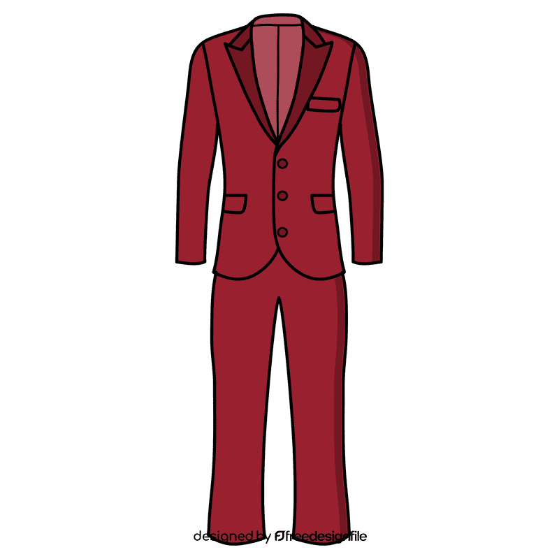 Three button peak lapel suit clipart