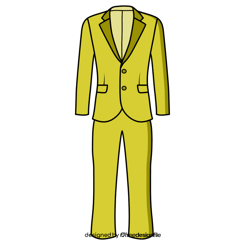 Two button notch lapel suit clipart