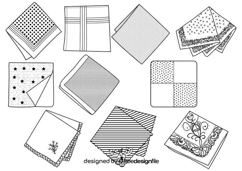 Handkerchief black and white vector