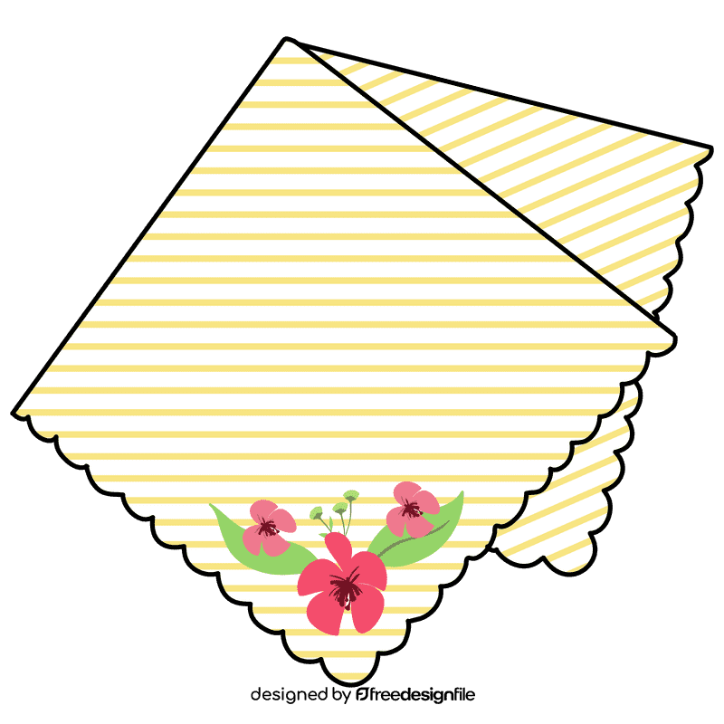 Embroidered flower handkerchief clipart