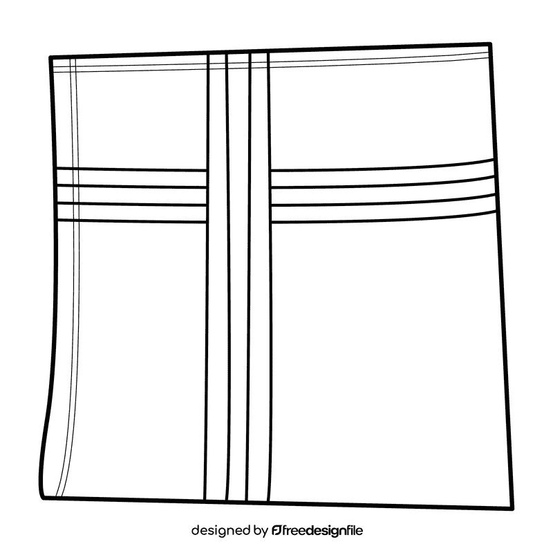 Light blue handkerchief black and white clipart