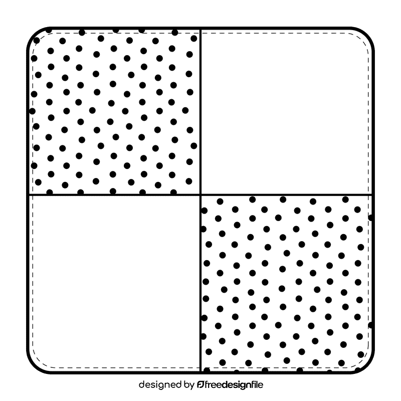 Pink blue handkerchief black and white clipart