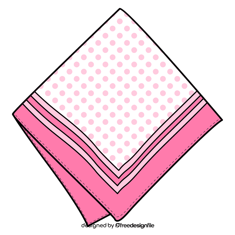 Pink polka dots handkerchief clipart