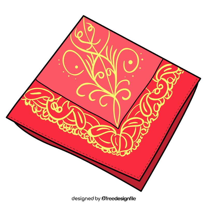 Printed design handkerchief clipart