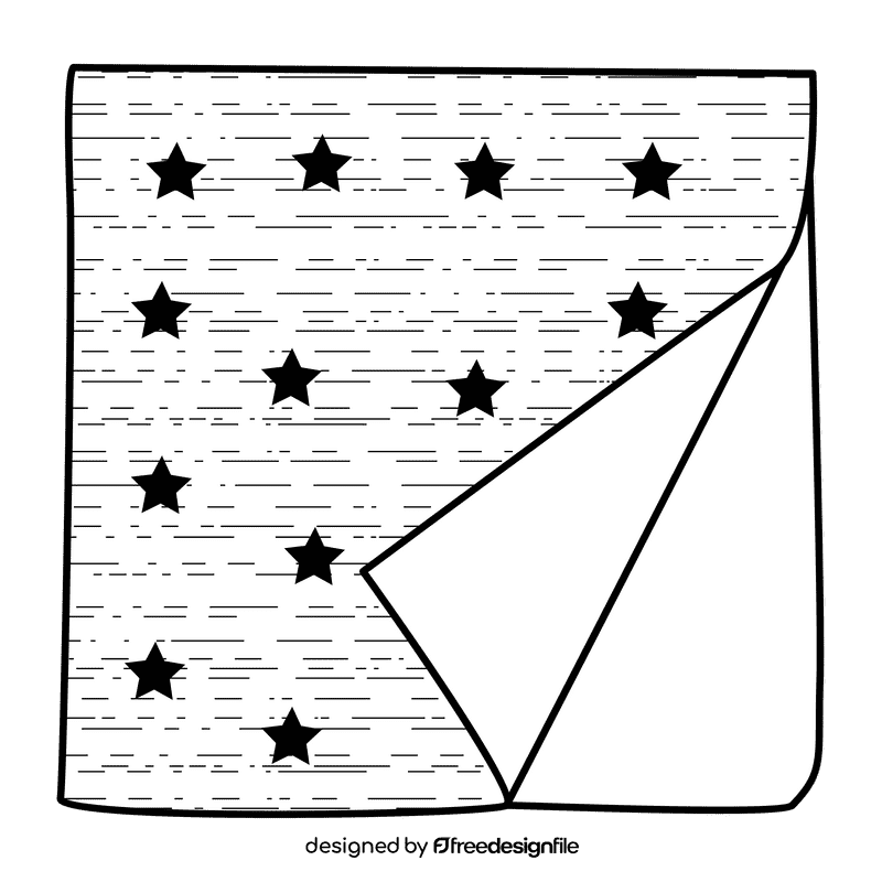Yellow stars green handkerchief black and white clipart