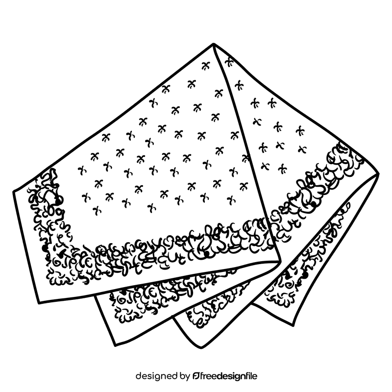 Yelow border orange handkerchief black and white clipart