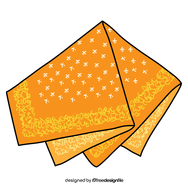 Yelow border orange handkerchief clipart