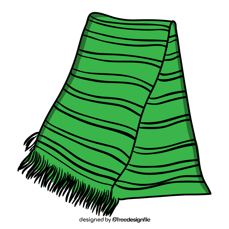 Black stripe green scarf clipart