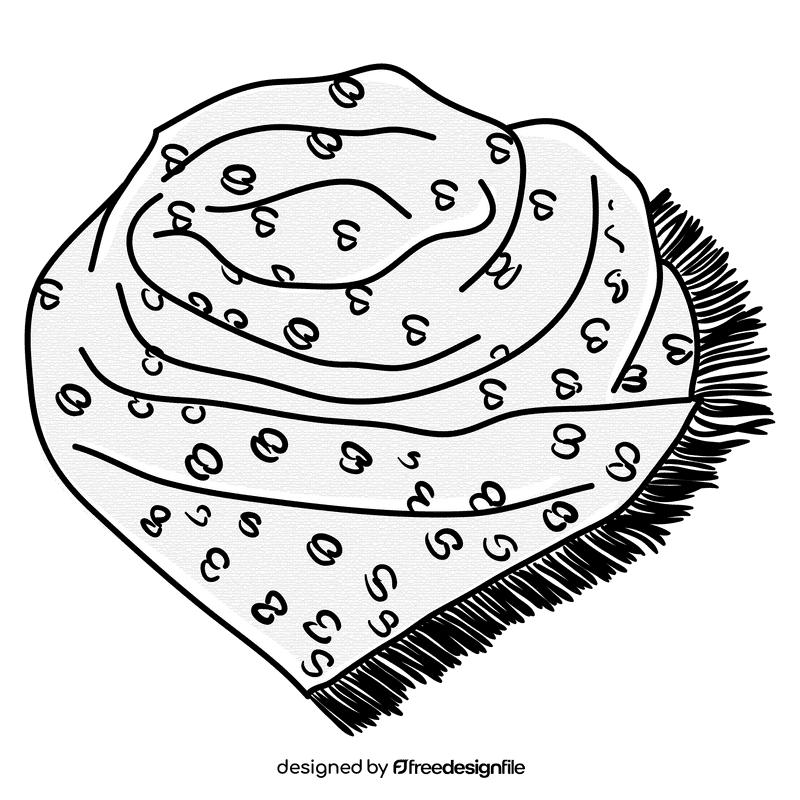 Yellow scarf black and white clipart