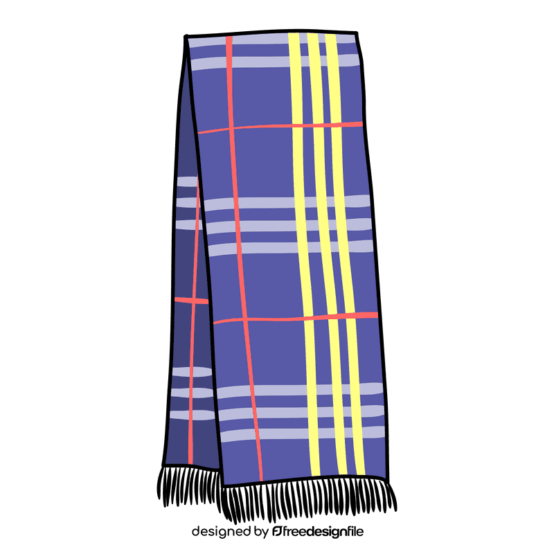 Yellow stripe purple scarf clipart