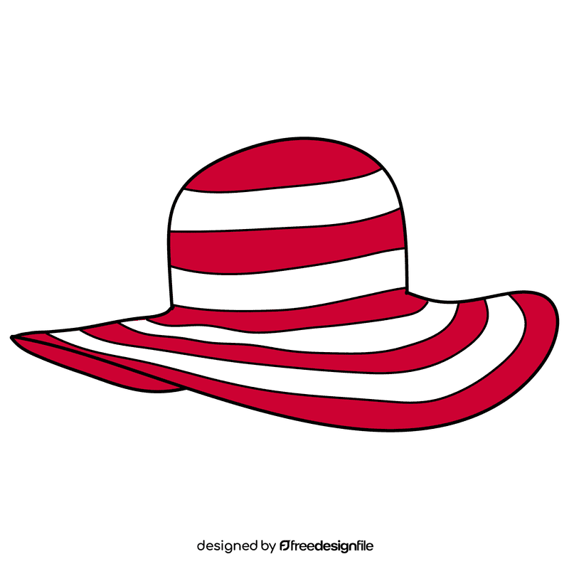 Red and white stripe sunhat clipart