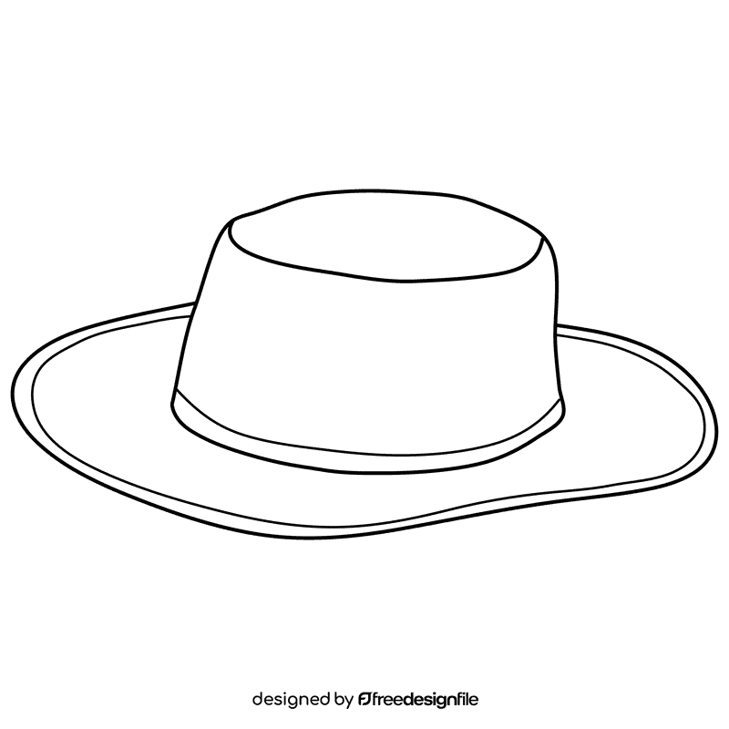 White cricket sunhat black and white clipart