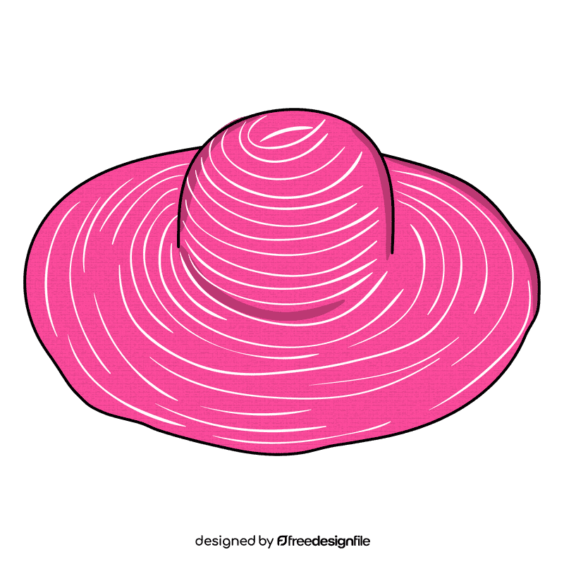 Wide brim pink sunhat clipart