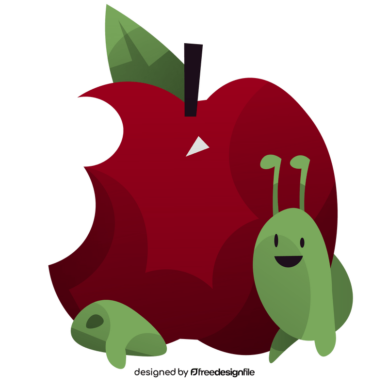 Caterpillar apple cartoon clipart