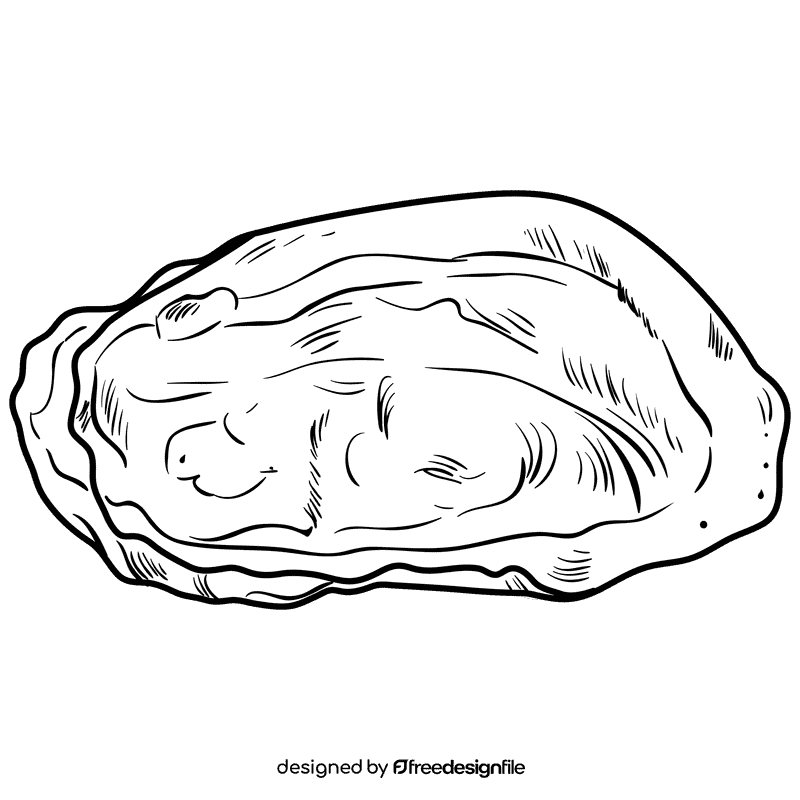 Oyster black and white clipart